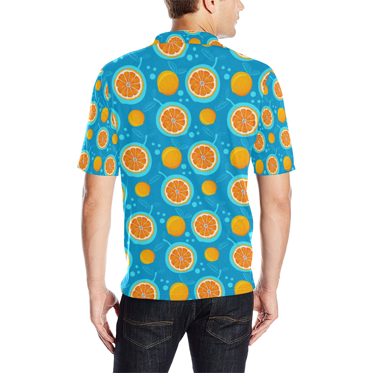 Grapefruit Pattern Print Design GF03 Men Polo Shirt