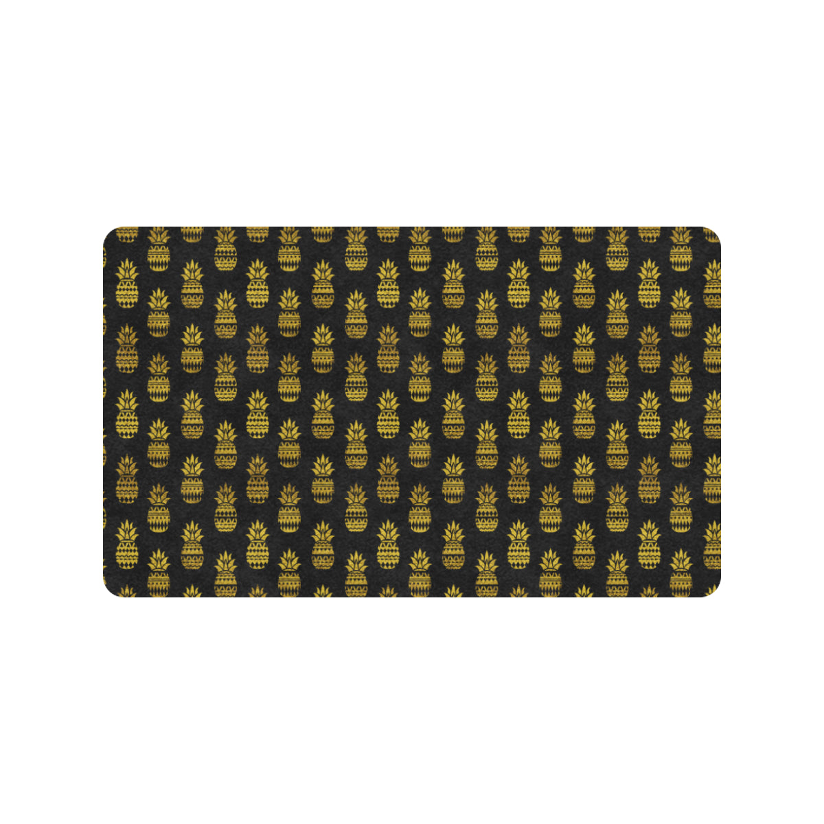Pineapple Gold Tribal Style Print Rubber Doormat