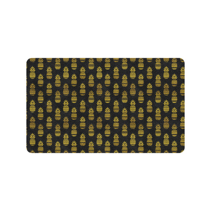 Pineapple Gold Tribal Style Print Rubber Doormat