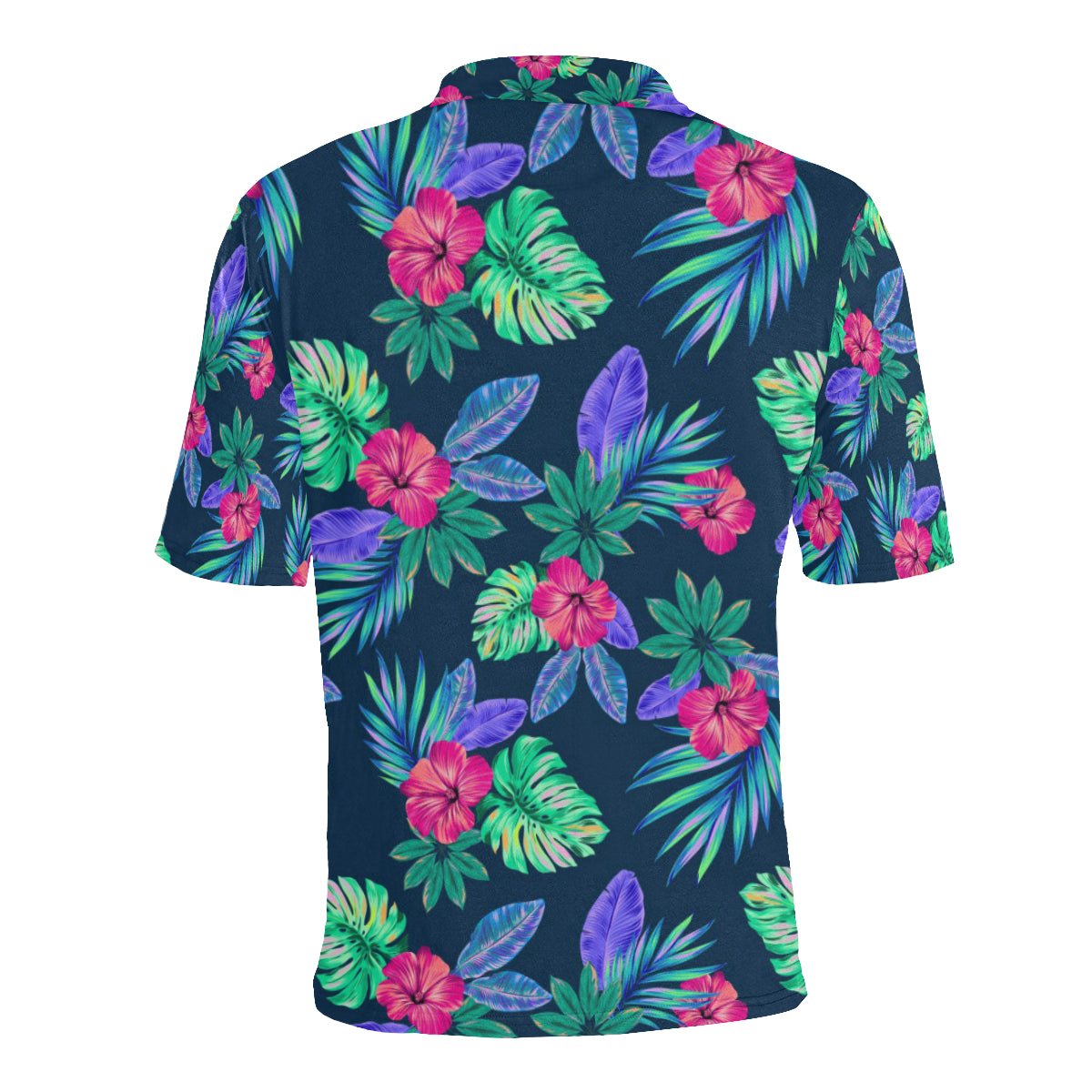 Tropical Flower Pattern Print Design TF09 Men Polo Shirt