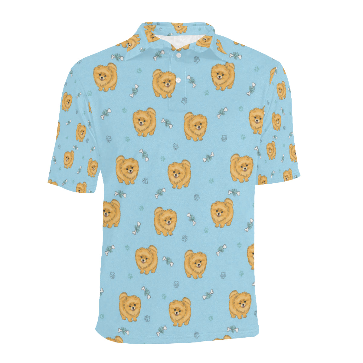 Pomeranians Pattern Print Design A03 Men Polo Shirt