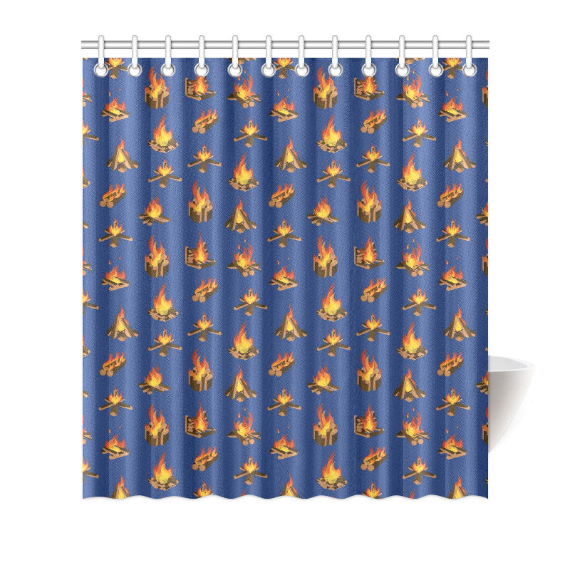 Campfire Pattern Print Design 03 Shower Curtain