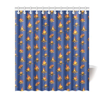 Campfire Pattern Print Design 03 Shower Curtain
