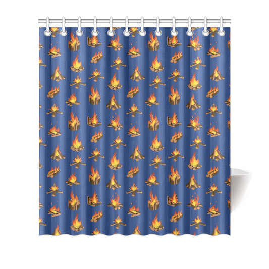 Campfire Pattern Print Design 03 Shower Curtain