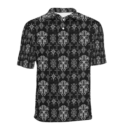 Cross Pattern Print Design 04 Men Polo Shirt