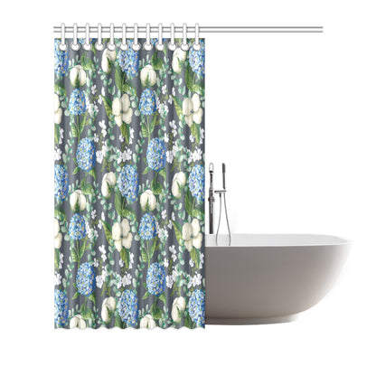 Hydrangea Pattern Print Design 02 Shower Curtain