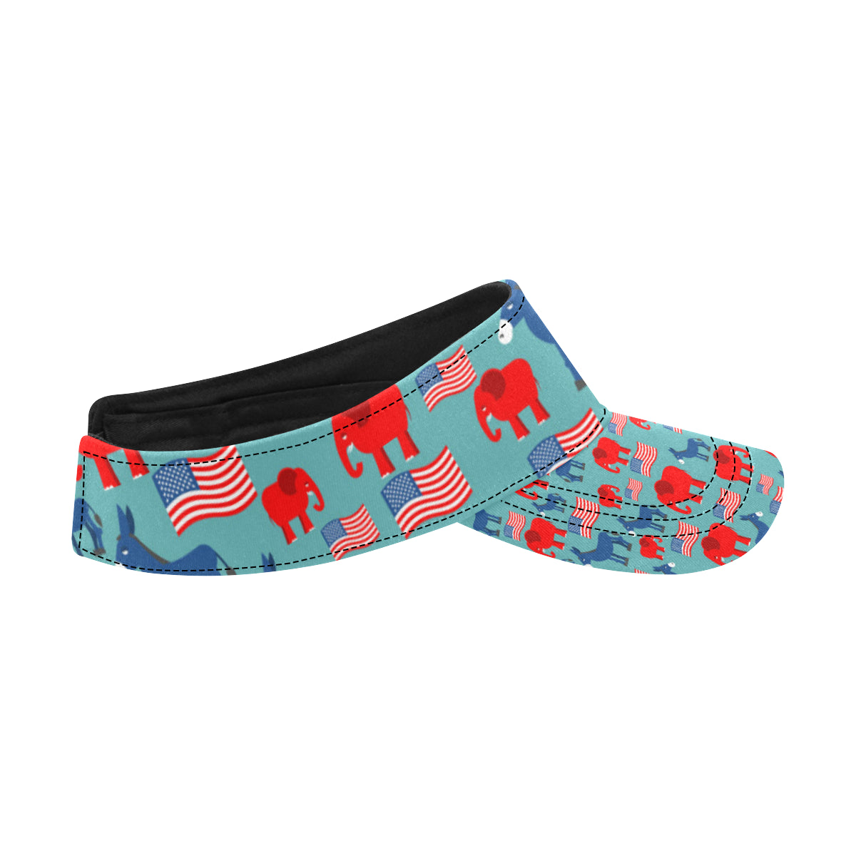 Donkey Red Elephant Pattern Print Design 03 Unisex Sun Visor