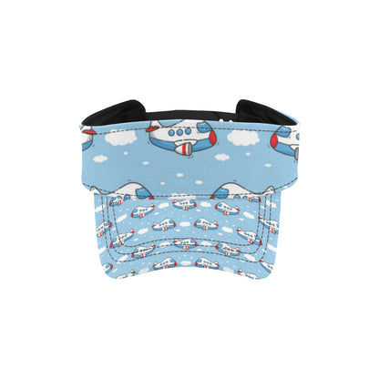 Airplane Cartoon Pattern Print Design 07 Unisex Sun Visor