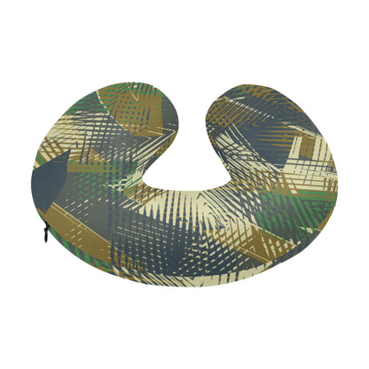 Military Camouflage Pattern Print Design 01 U-Shaped Travel Neck Pillow