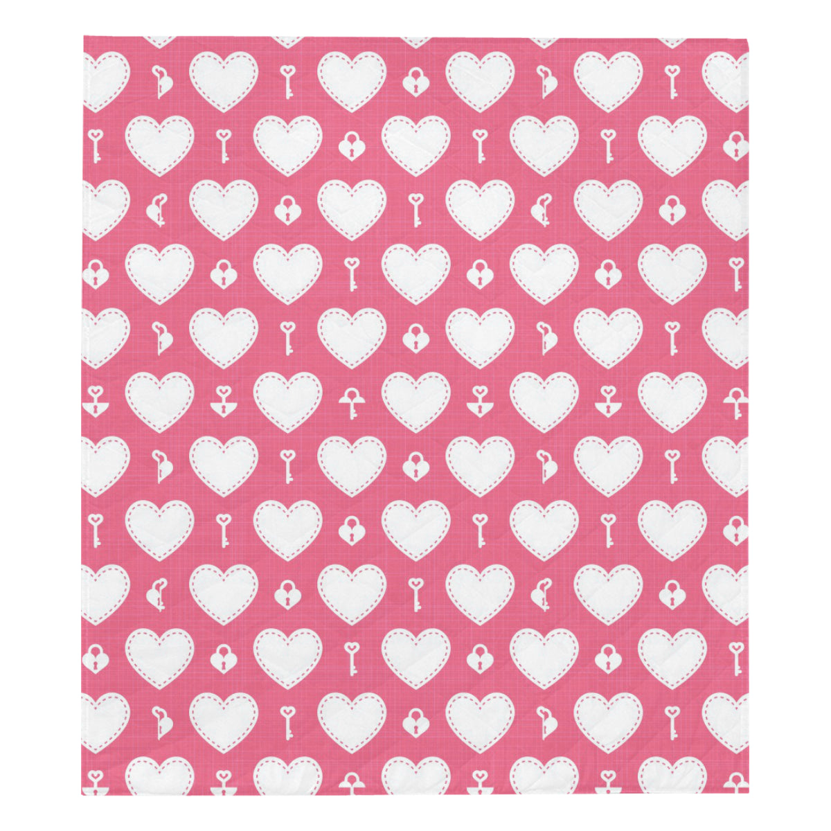 Heart Key Pattern Print Design HE09 Premium Quilt