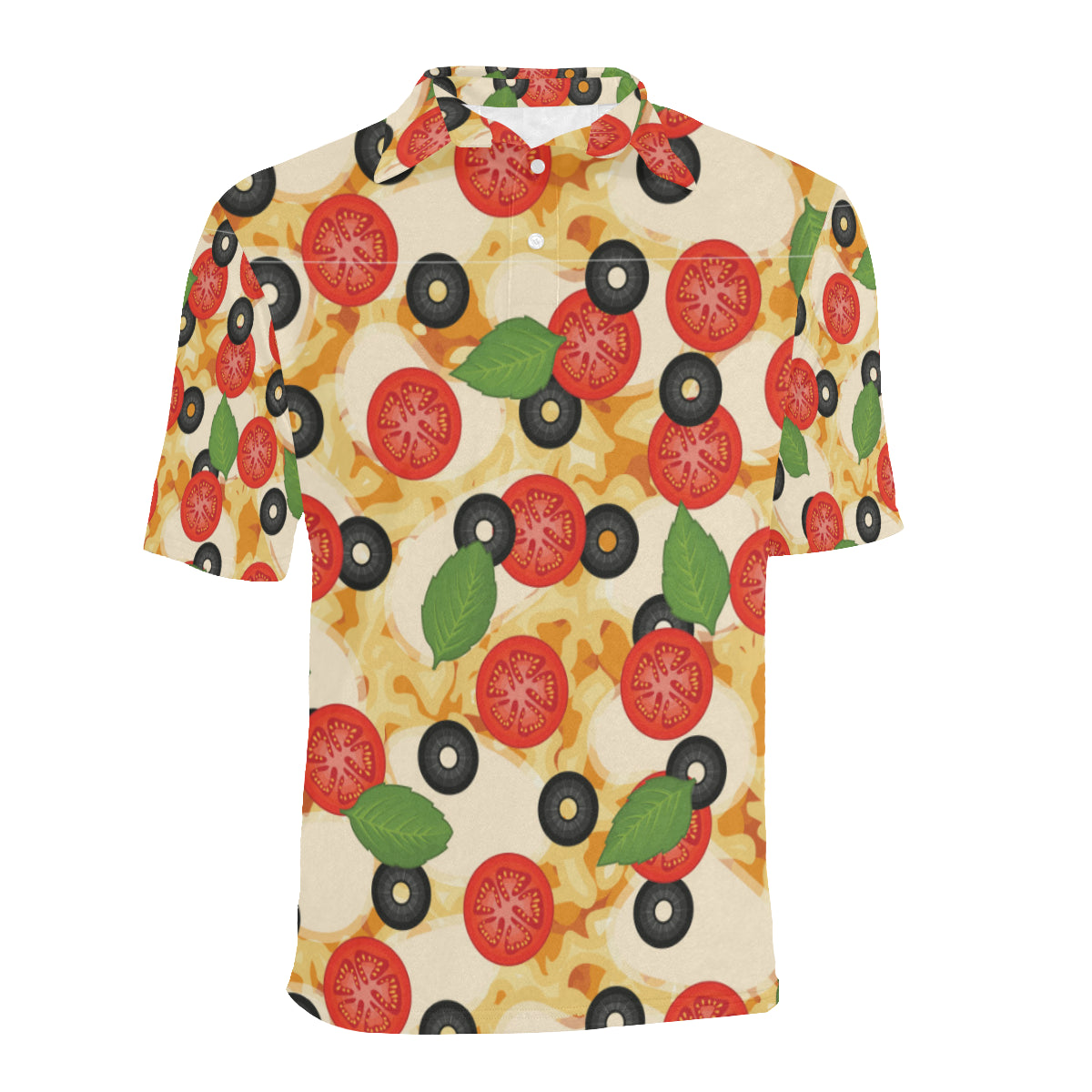 Pizza Pattern Print Design A05 Men Polo Shirt