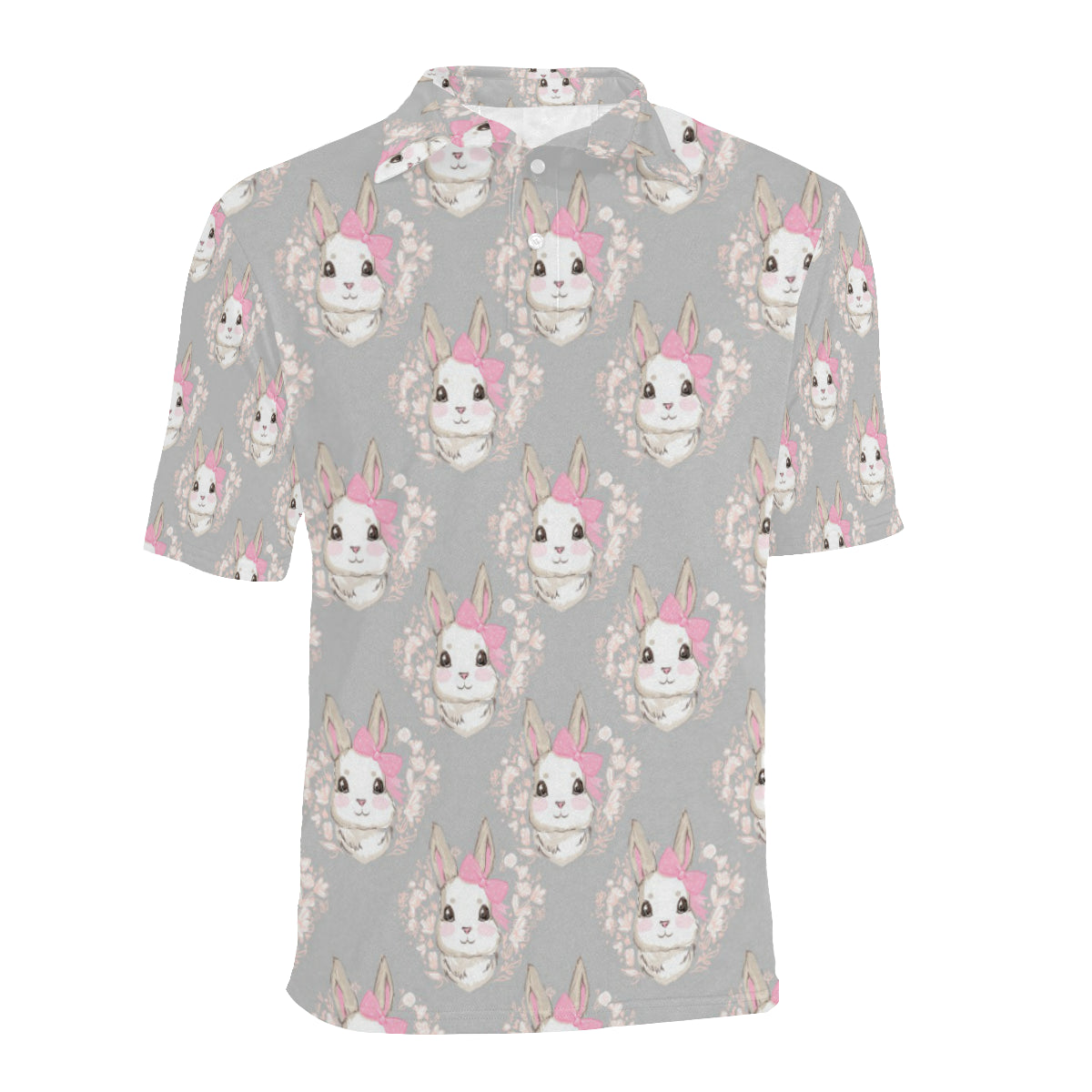 Rabbit Pattern Print Design RB07 Men Polo Shirt