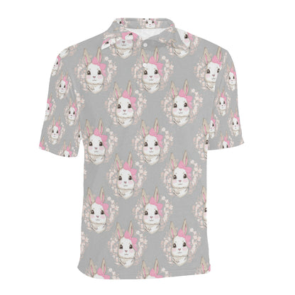 Rabbit Pattern Print Design RB07 Men Polo Shirt