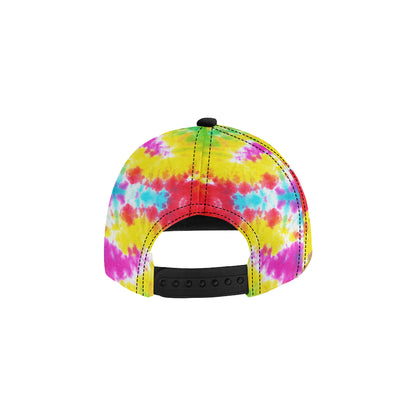 Tie Dye Rainbow Themed Print Snapback Cap