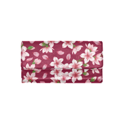 Cherry Blossom Pattern Print Design CB06 Women's Trifold Wallet