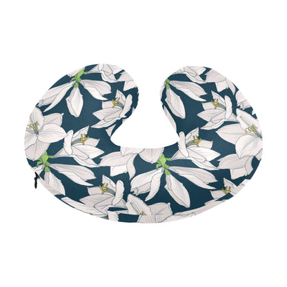 Amaryllis Pattern Print Design 01 U-Shaped Travel Neck Pillow