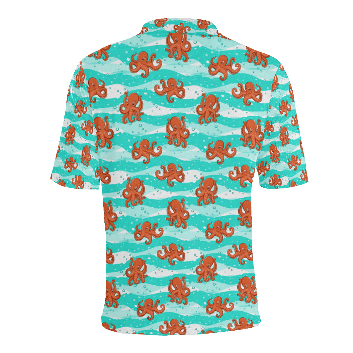 Octopus Cute Design Print Themed Men Polo Shirt
