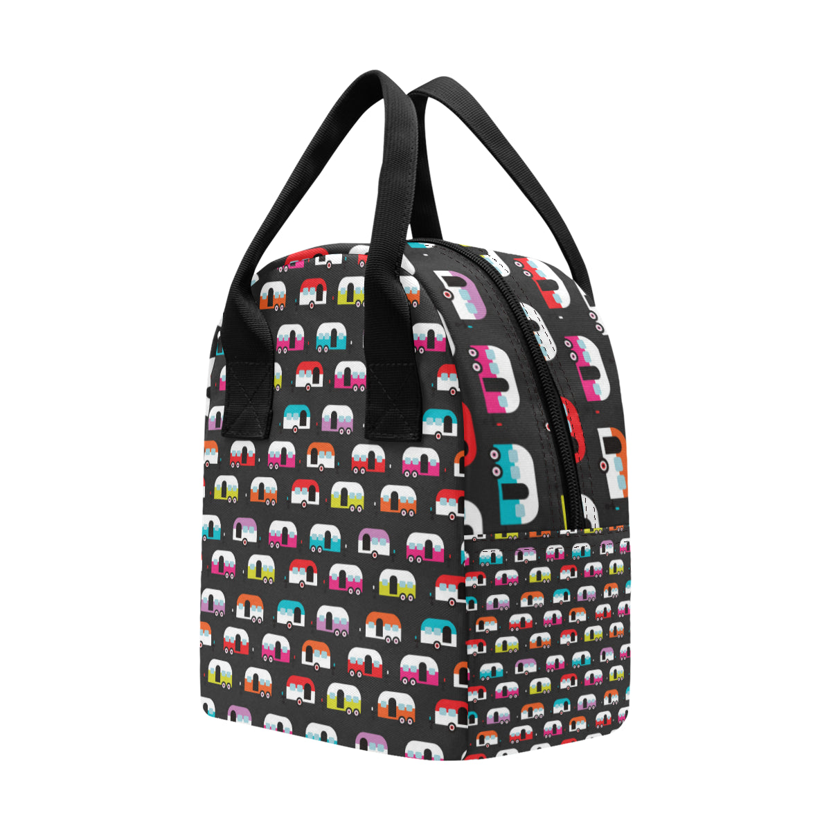 Camper Caravan Pattern Insulated Lunch Bag