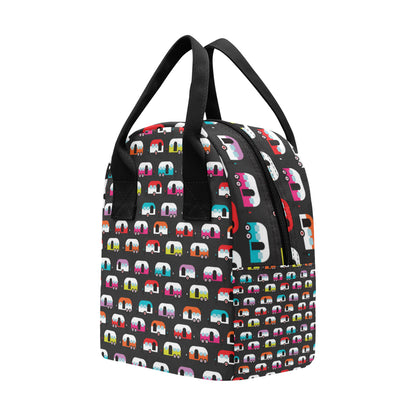 Camper Caravan Pattern Insulated Lunch Bag
