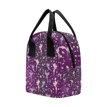 Fairy Pink Print Pattern Insulated Lunch Bag