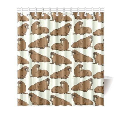 Walrus Pattern Print Design 03 Shower Curtain