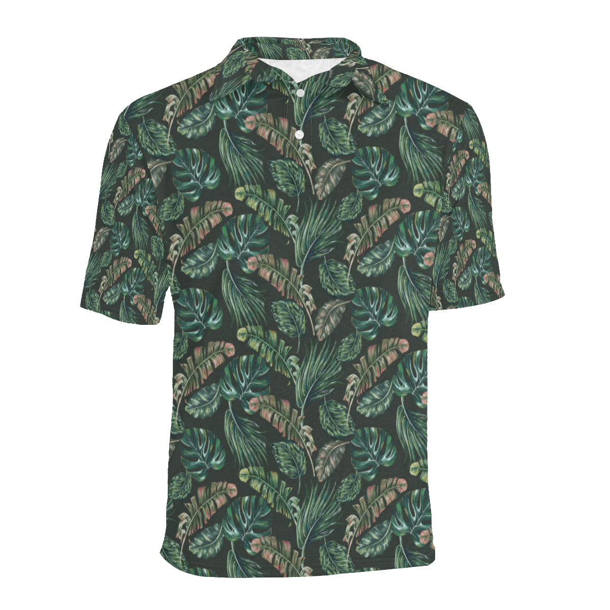Banana Leaf Pattern Print Design 05 Men Polo Shirt