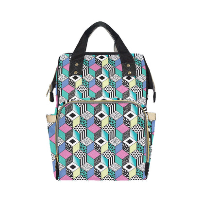 90s Pattern Print Design 3 Diaper Bag Backpack