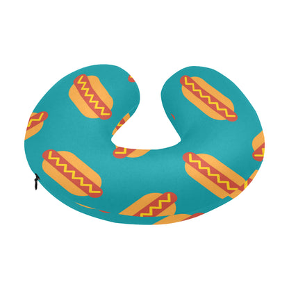 Hot Dog Pattern Print Design 03 U-Shaped Travel Neck Pillow