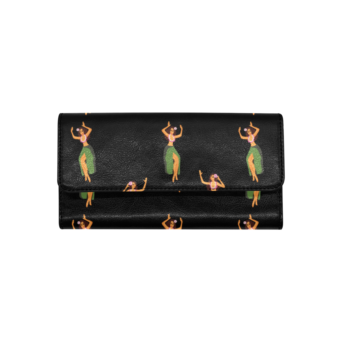 Hula Dancers Girl Pattern Print Design 01 Women's Trifold Wallet