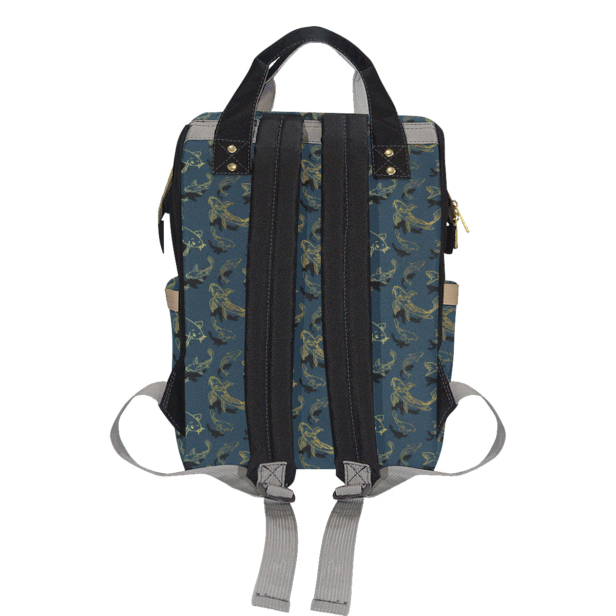Koi Carp Gold Design Themed Print Diaper Bag Backpack