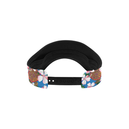 Sea Turtle Pink Hibiscus Hawaiian Print Unisex Sun Visor