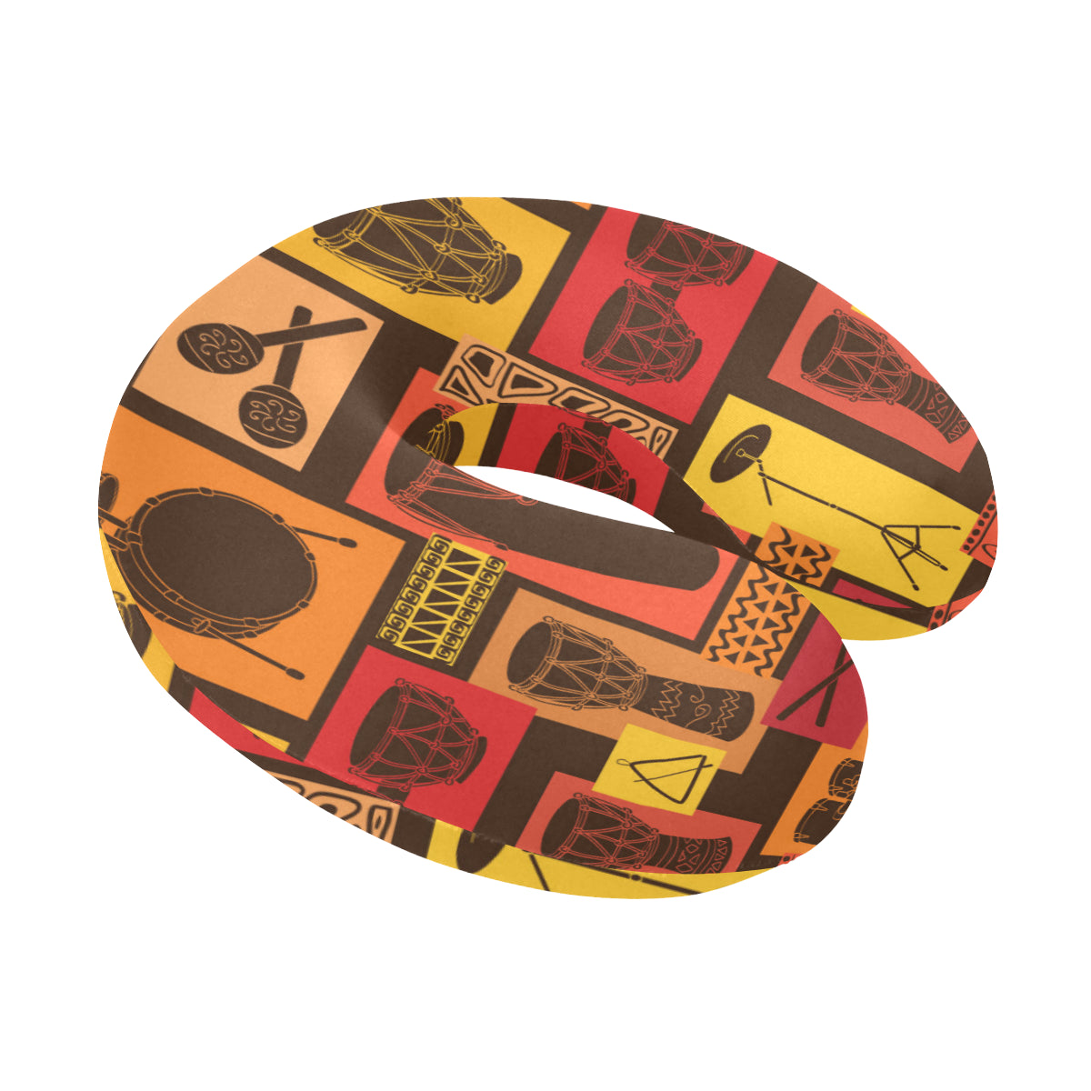 Percussion Pattern Print Design 02 U-Shaped Travel Neck Pillow