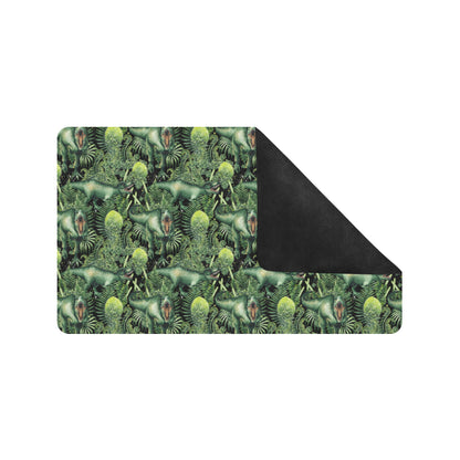 Dinosaur T Rex Print Pattern Rubber Doormat