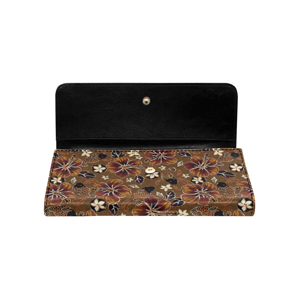 Hawaiian Themed Pattern Print Design H01 Women's Trifold Wallet