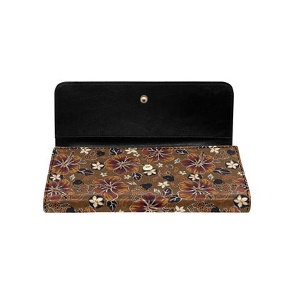 Hawaiian Themed Pattern Print Design H01 Women's Trifold Wallet