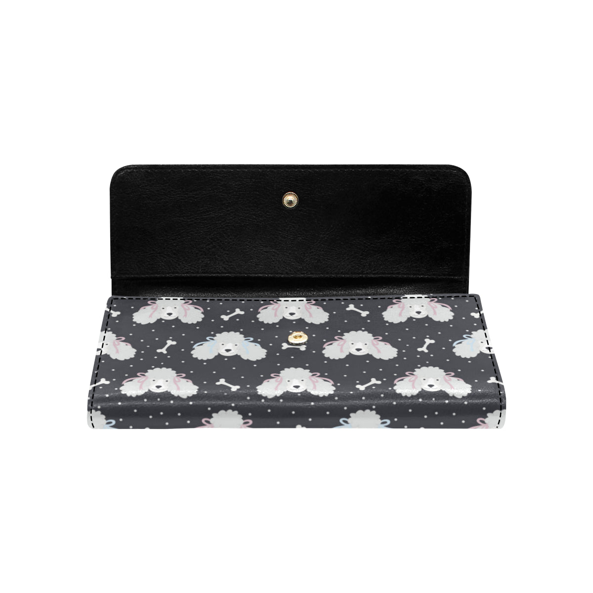 Poodle Pattern Print Design A03 Women's Trifold Wallet