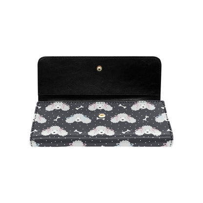 Poodle Pattern Print Design A03 Women's Trifold Wallet