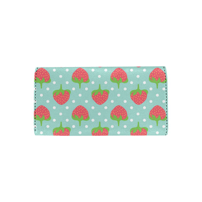 Strawberry Pattern Print Design SB06 Women's Trifold Wallet
