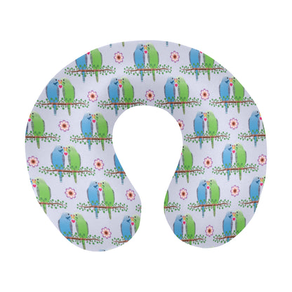 Budgerigar Pattern Print Design 05 U-Shaped Travel Neck Pillow