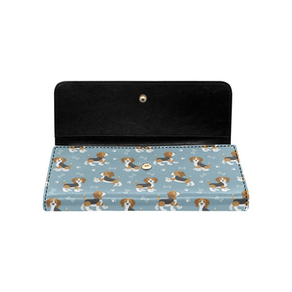 Beagle Pattern Print Design 02 Women's Trifold Wallet