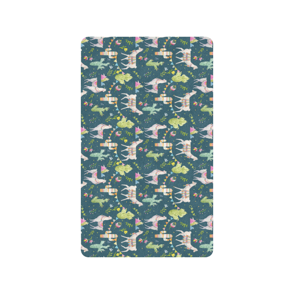 Llama with Cactus Design Print Rubber Doormat