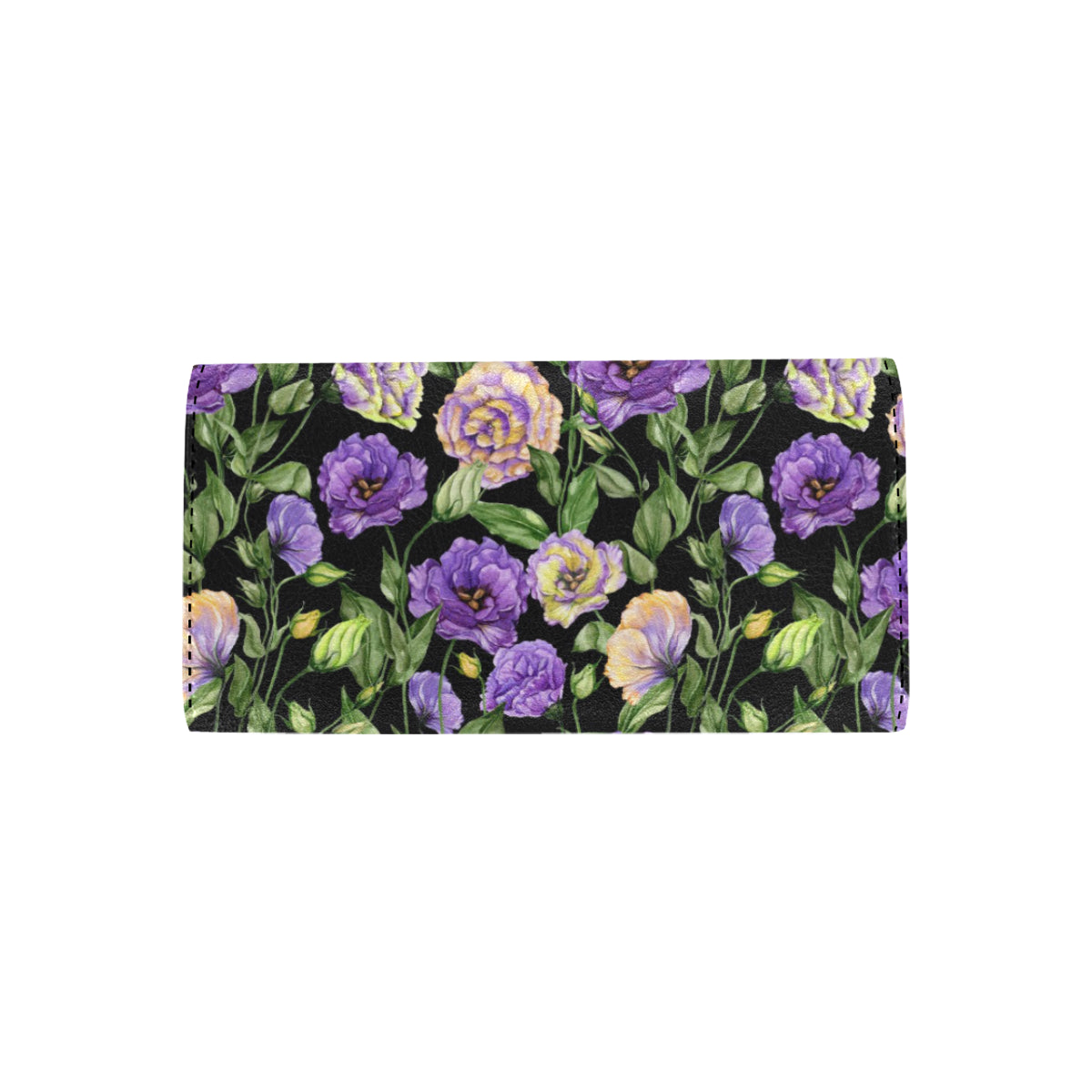 Lisianthus Pattern Print Design LT02 Women's Trifold Wallet
