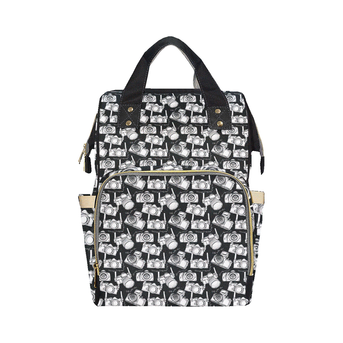 Camera Pattern Print Design 01 Diaper Bag Backpack