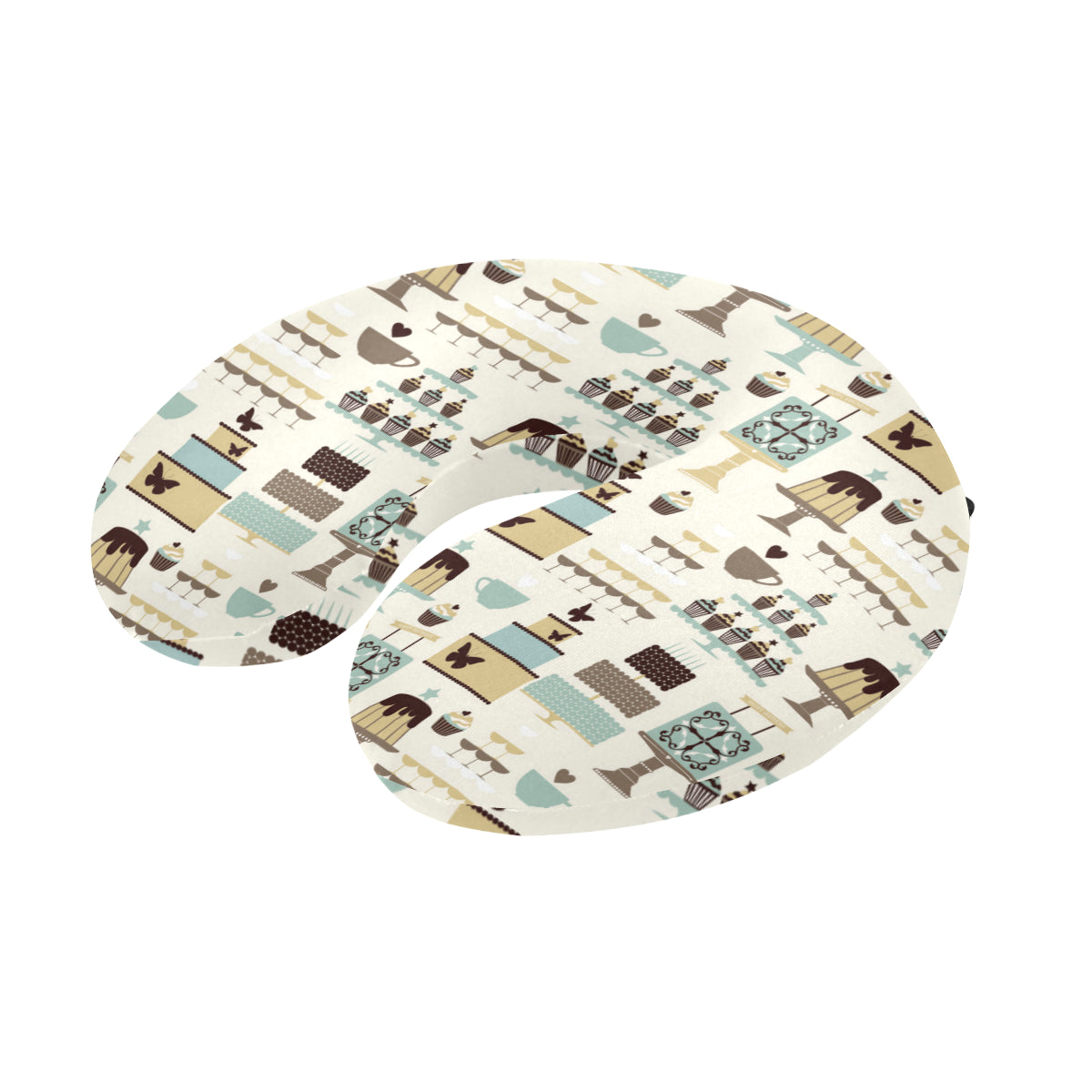 Cake Pattern Print Design 02 U-Shaped Travel Neck Pillow