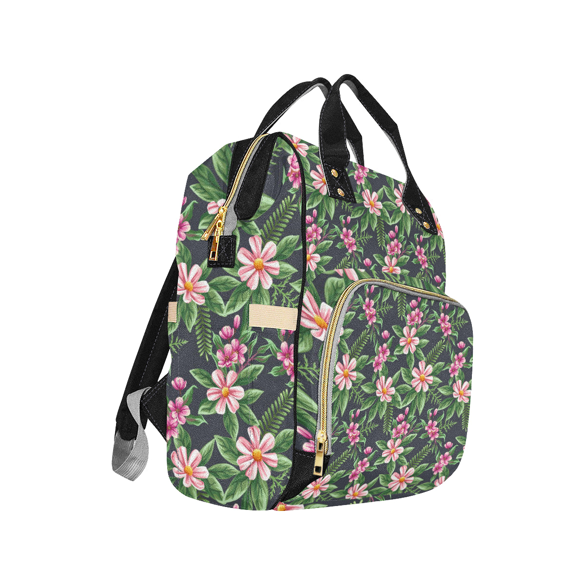 Summer Floral Pattern Print Design SF010 Diaper Bag Backpack
