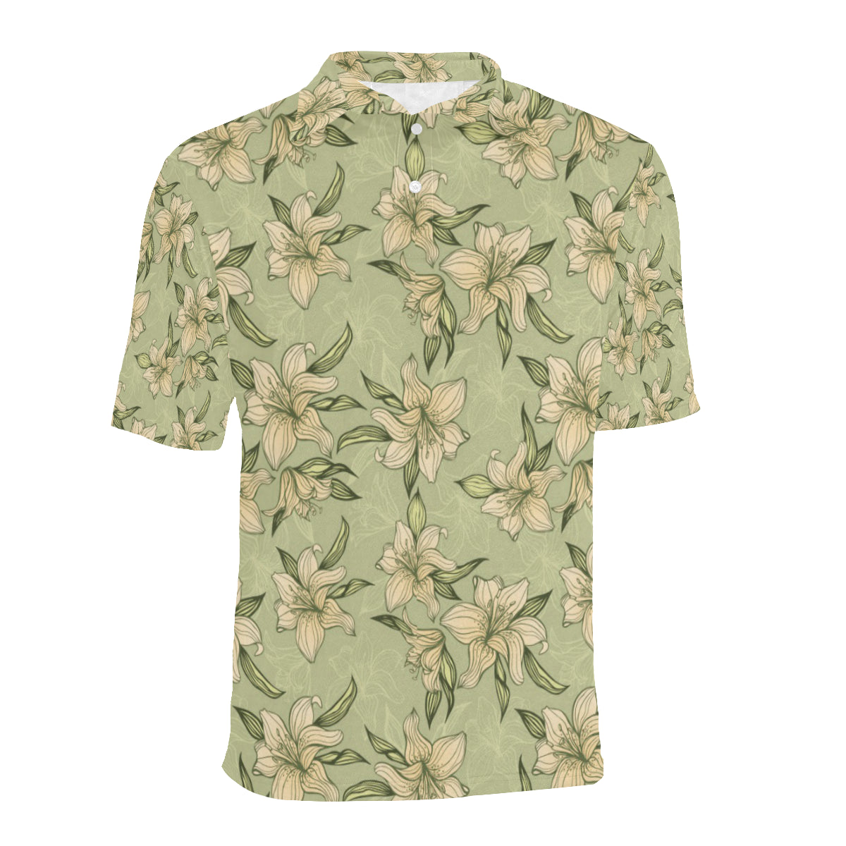 Lily Pattern Print Design LY06 Men Polo Shirt