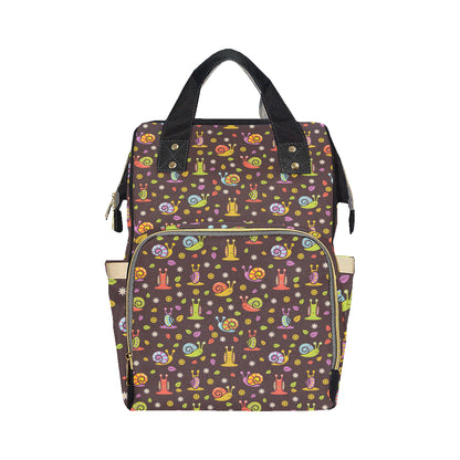 Snail Pattern Print Design 01 Diaper Bag Backpack