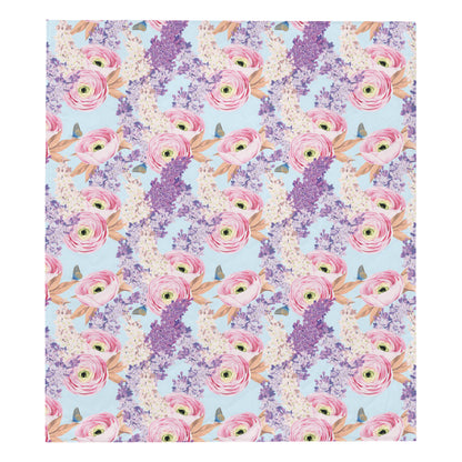 Lilac Pattern Print Design LI03 Premium Quilt