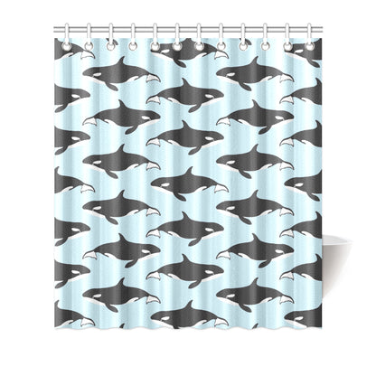 Killer Whale Pattern Print Design 01 Shower Curtain