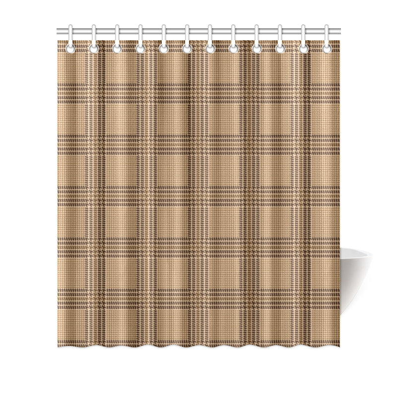 Houndstooth Brown Pattern Print Design 04 Shower Curtain